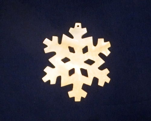 Anhänger Schneeflocke aus echtem Perlmutt Nr. IV - Christbaumschmuck, Weihnachtsbaum