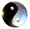 Yin und Yang, schwarz/silber - B Ware